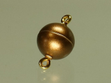 Super-Magnetverschluss Kugel 10mm mit Öse, Farbe Bronze matt
